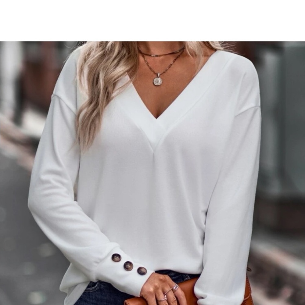 New white long sleeve top